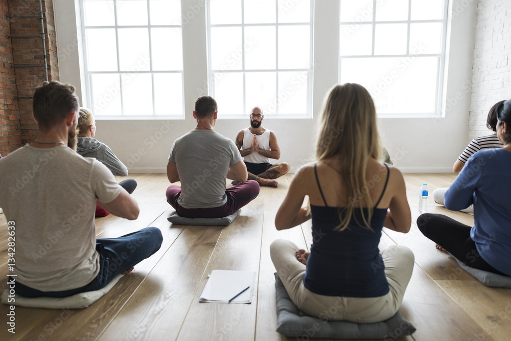 Diversity People Exercise Class Relax Concept