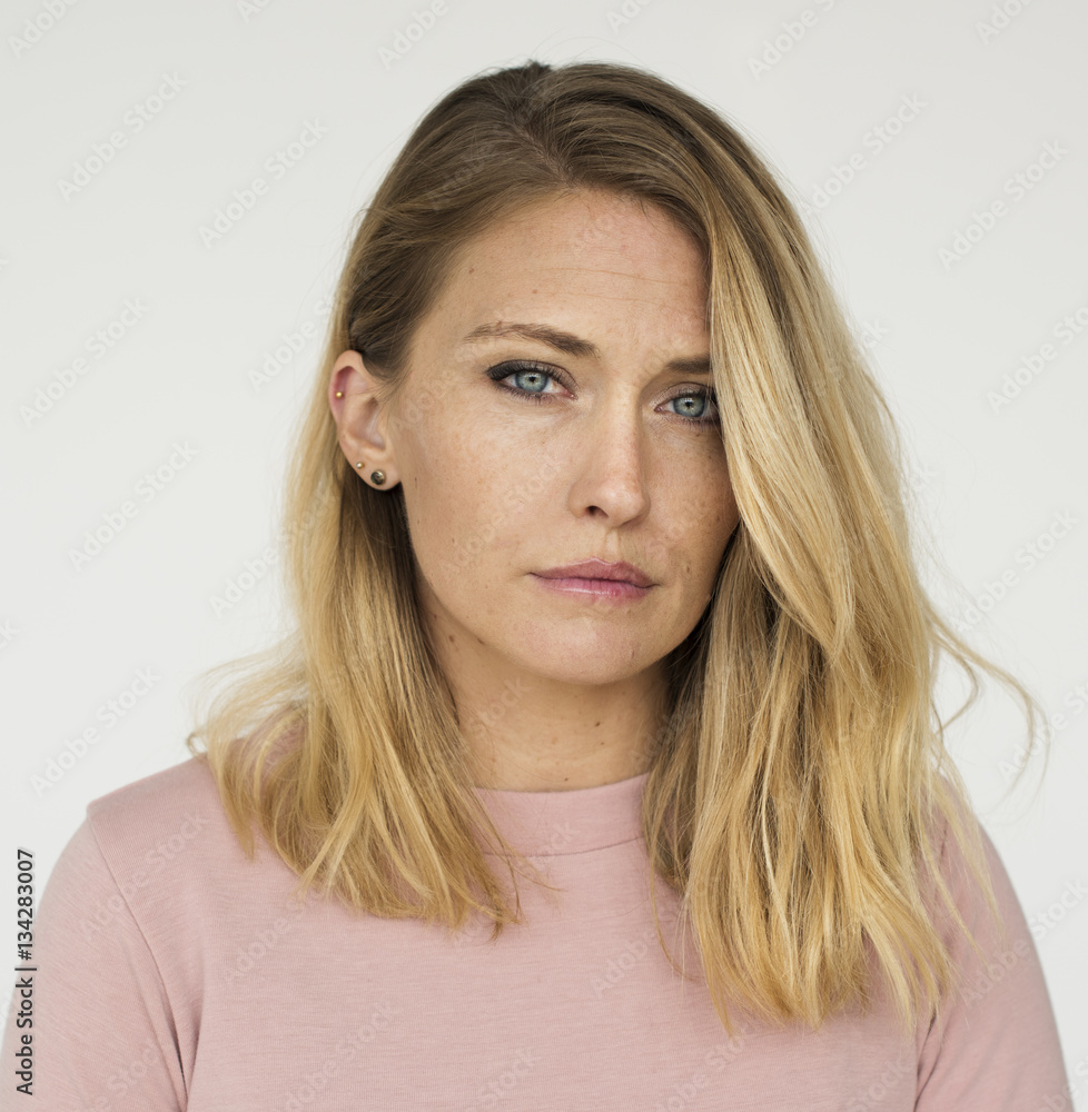 Woman Serious Studio Portrait Concept