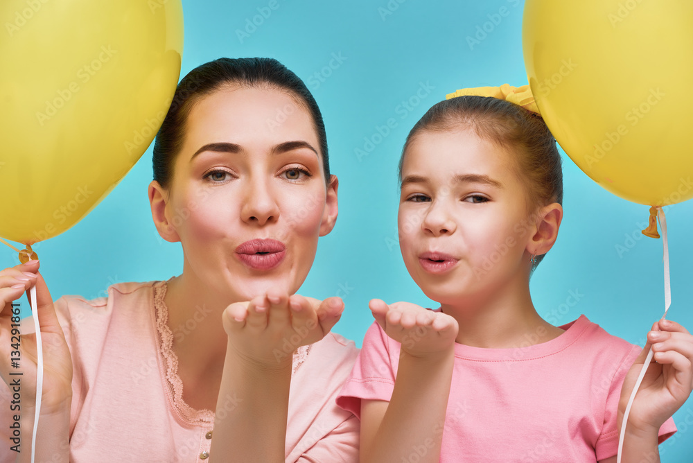 Mother and her daughter are having fun