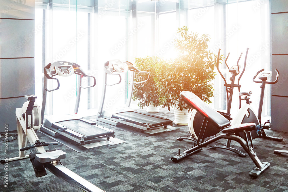 interior of rest room with fitness equipment