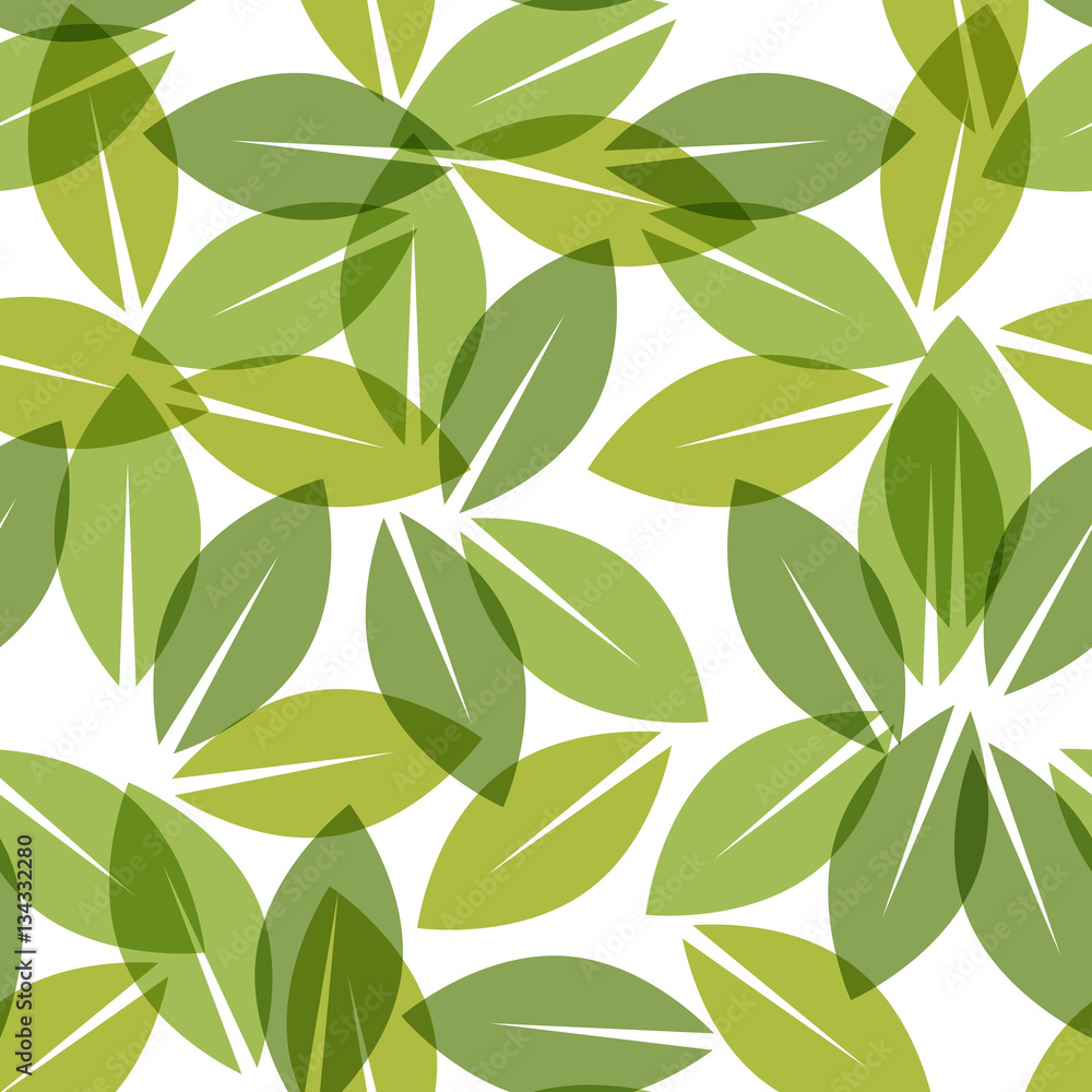 Color of the year 2017. Greenery beautiful trendy seamless pattern. Vector illustration