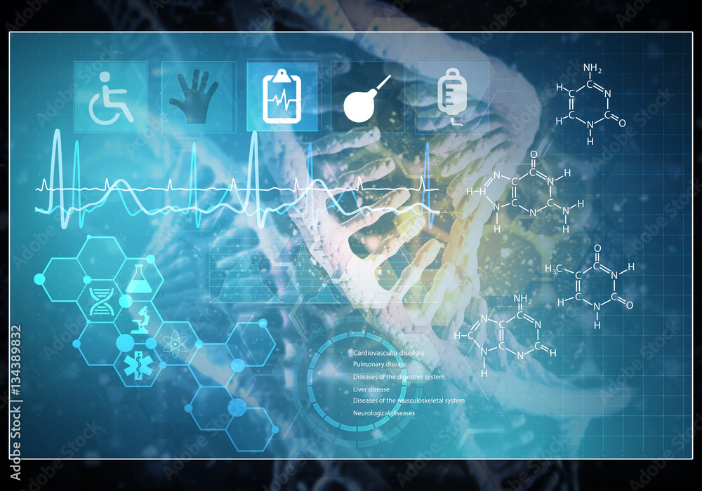 Medicine user interface, 3D rendering