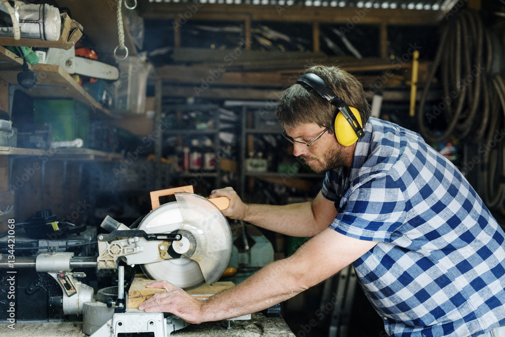 Carpenter Craftman Lumber Timber Woodwork Concept