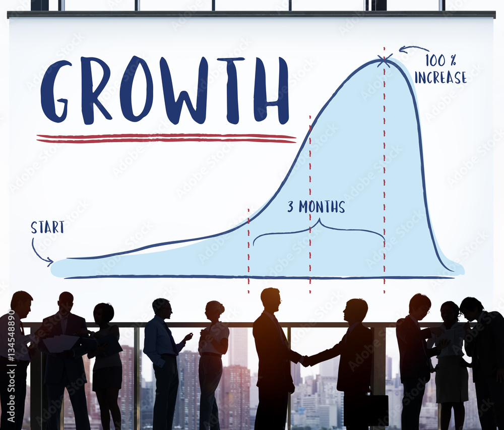 增长图表商业计划战略概念