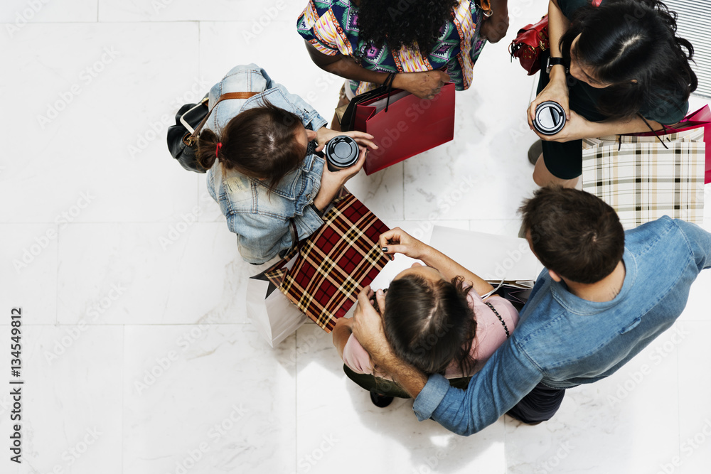 Group Of People Shopping Concept