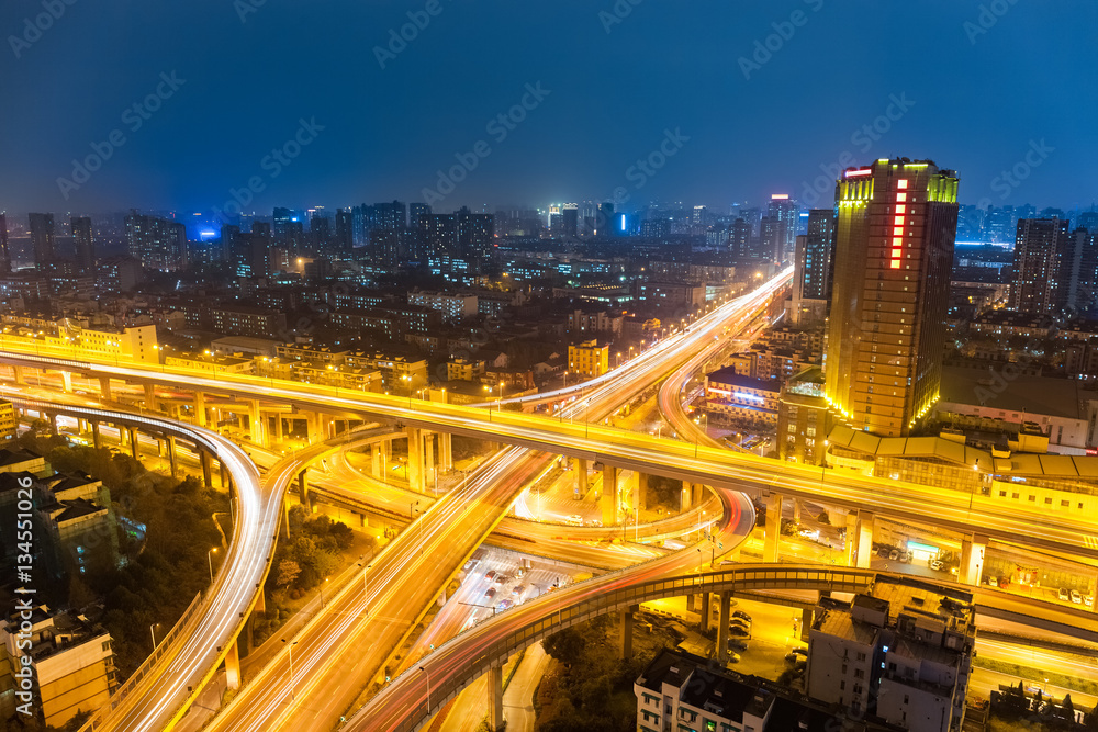 city interchange at night