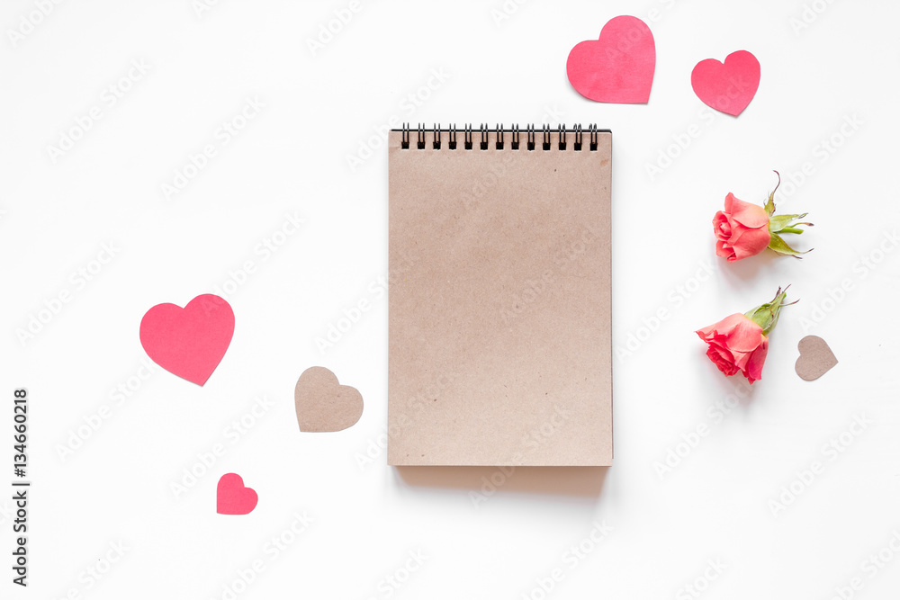 concept of Valentines Day with heart background mock up