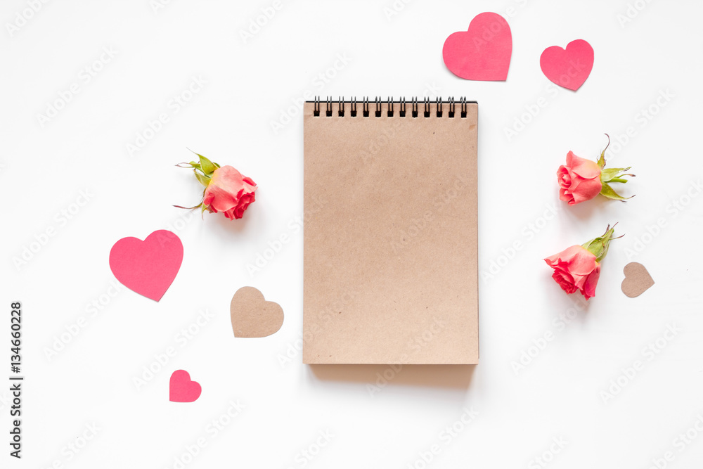 concept of Valentines Day with heart background mock up