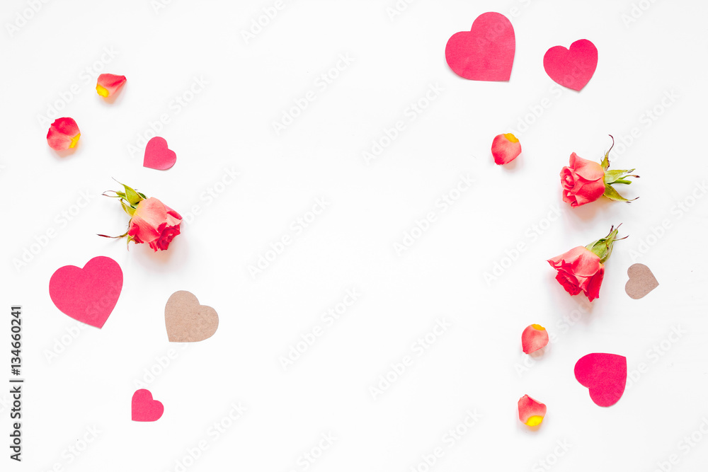 concept of Valentines Day with heart background mock up