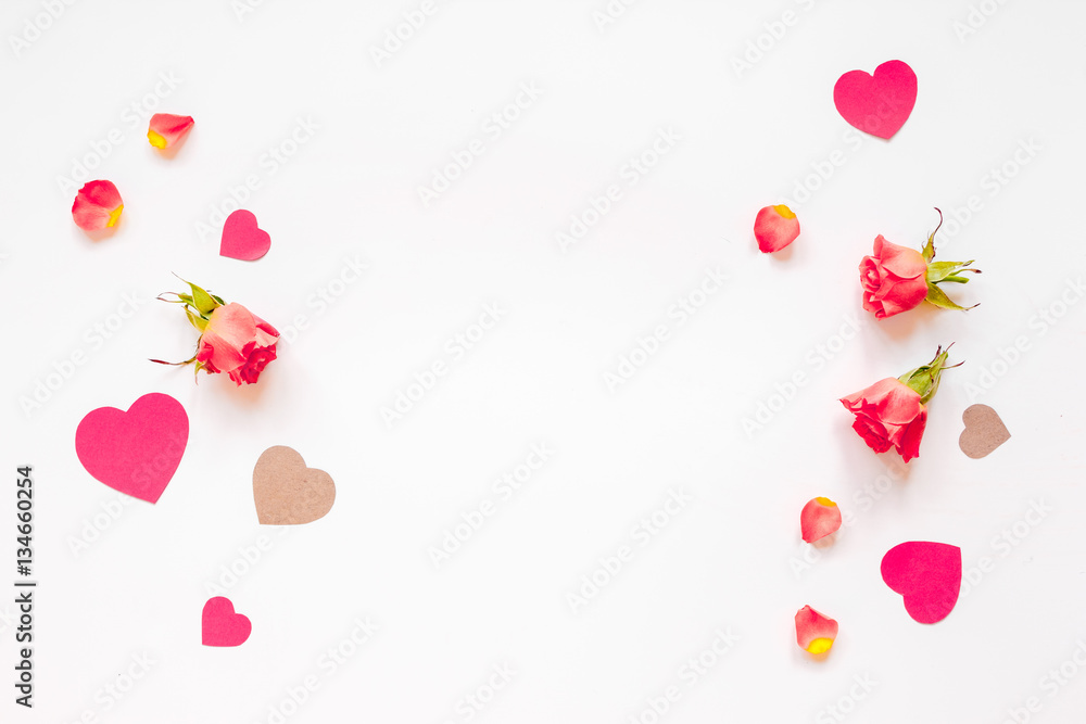 concept of Valentines Day with heart background mock up