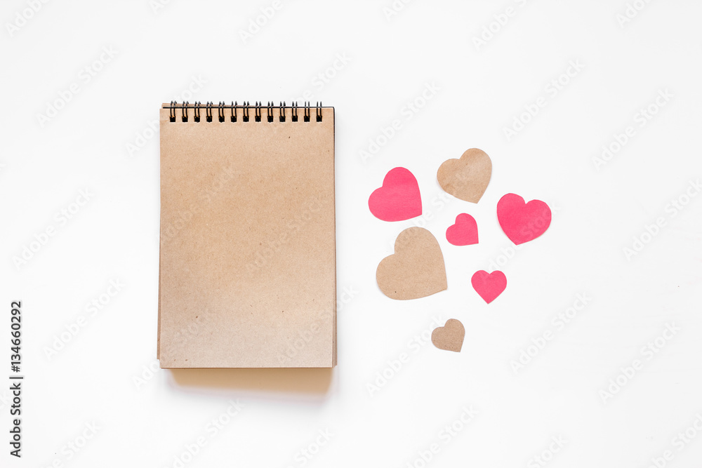 concept of Valentines Day with heart background mock up