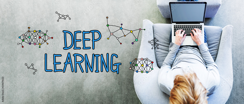 Deep Learning text with man