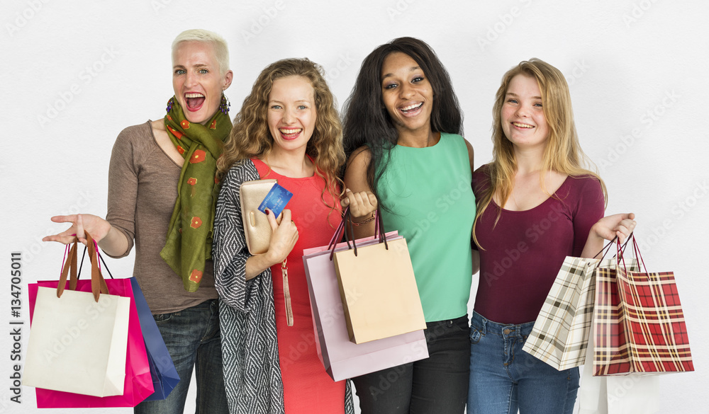 Women Shopping Spending Consumerism Shopaholic Concept