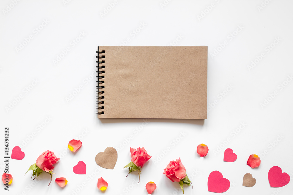 concept of Valentines Day with heart background mock up