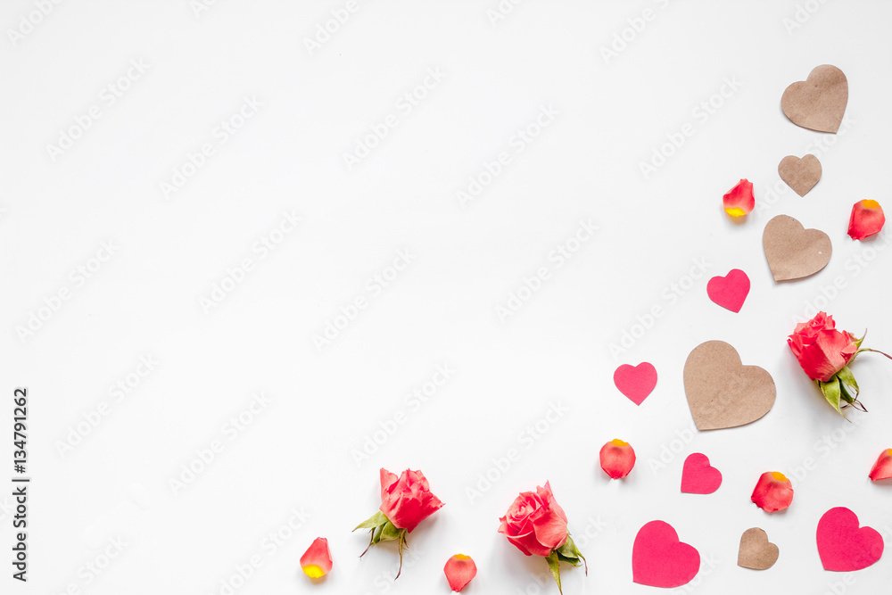 concept of Valentines Day with heart background mock up