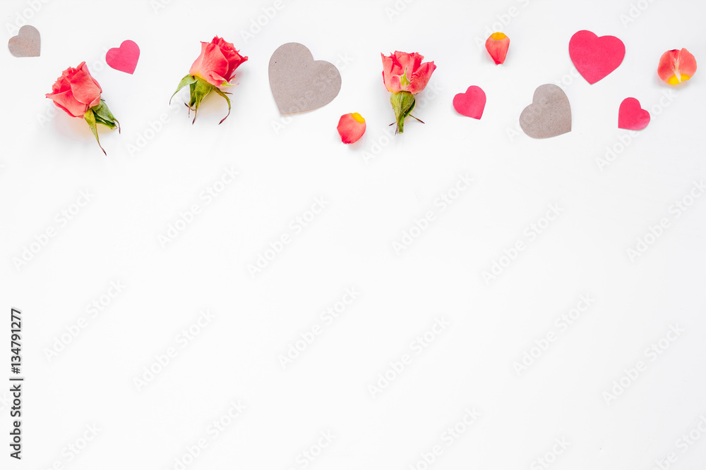 concept of Valentines Day with heart background mock up