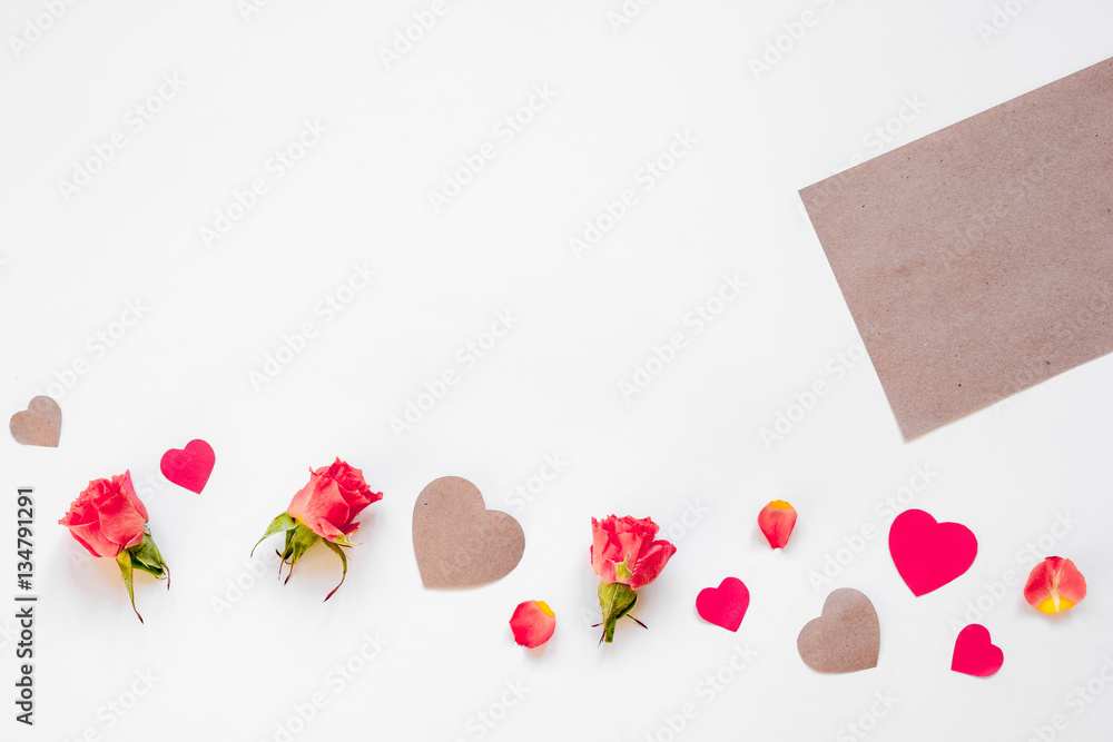 concept of Valentines Day with heart background mock up