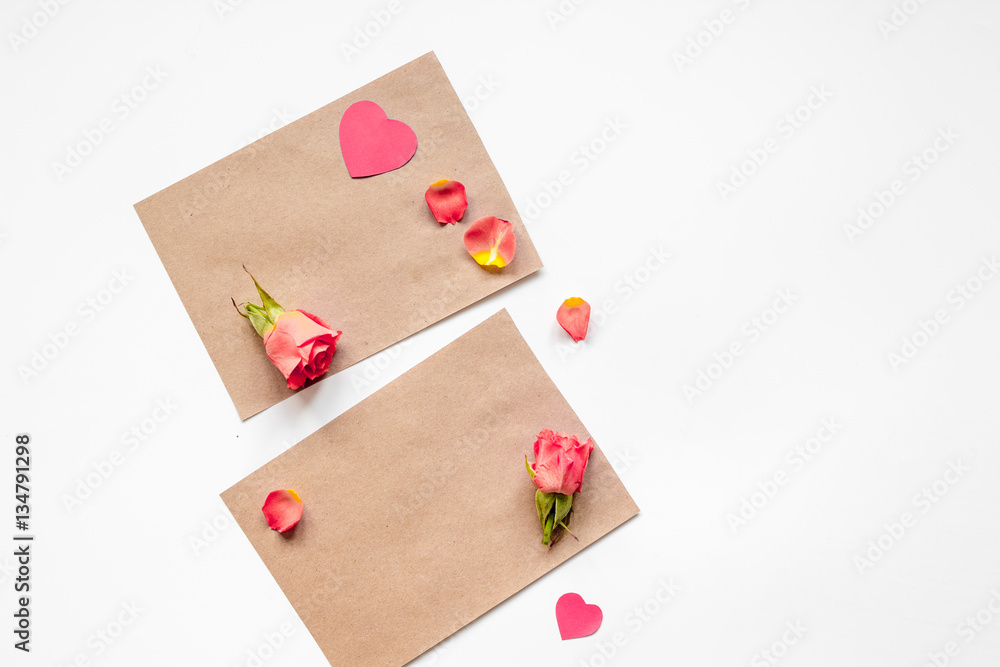 concept of Valentines Day with heart background mock up