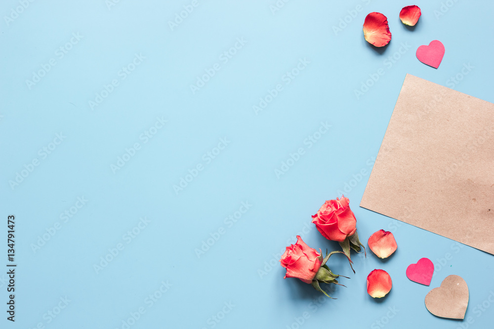 concept of Valentines Day with heart background mock up