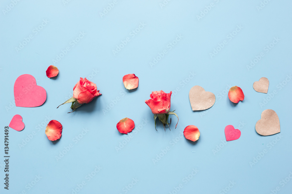 concept of Valentines Day with heart background mock up