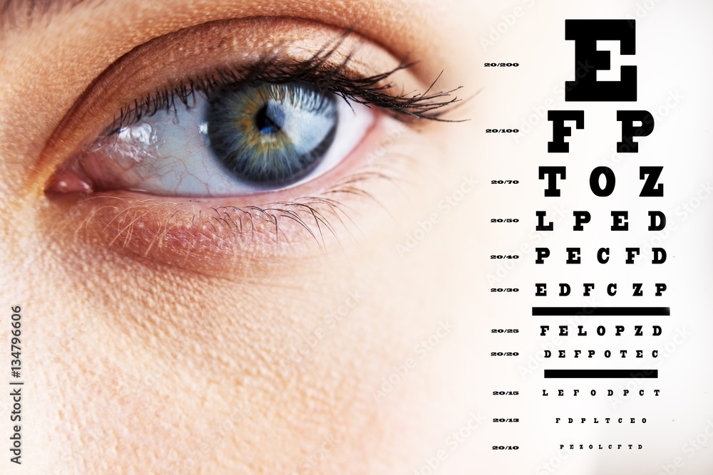 Composite image of eye test