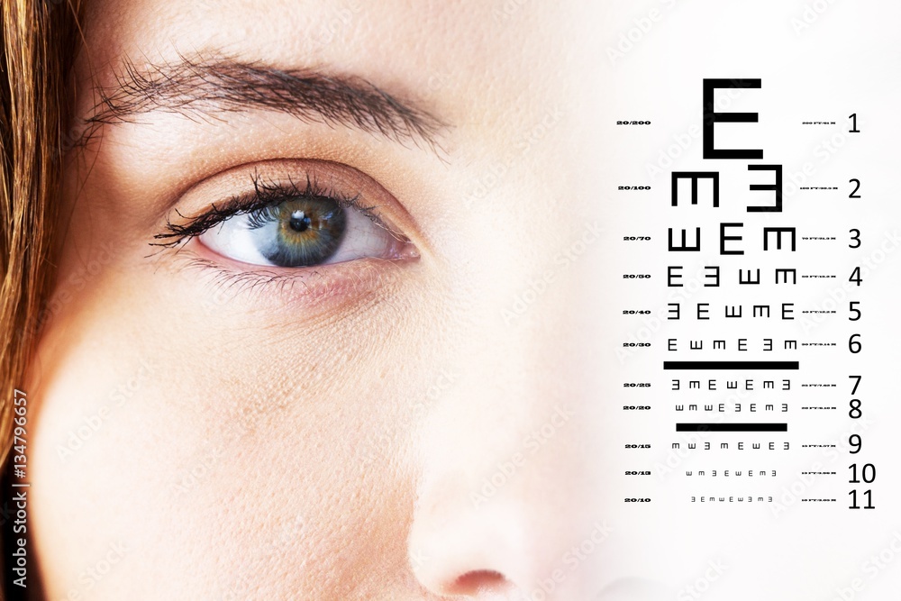 Composite image of eye test