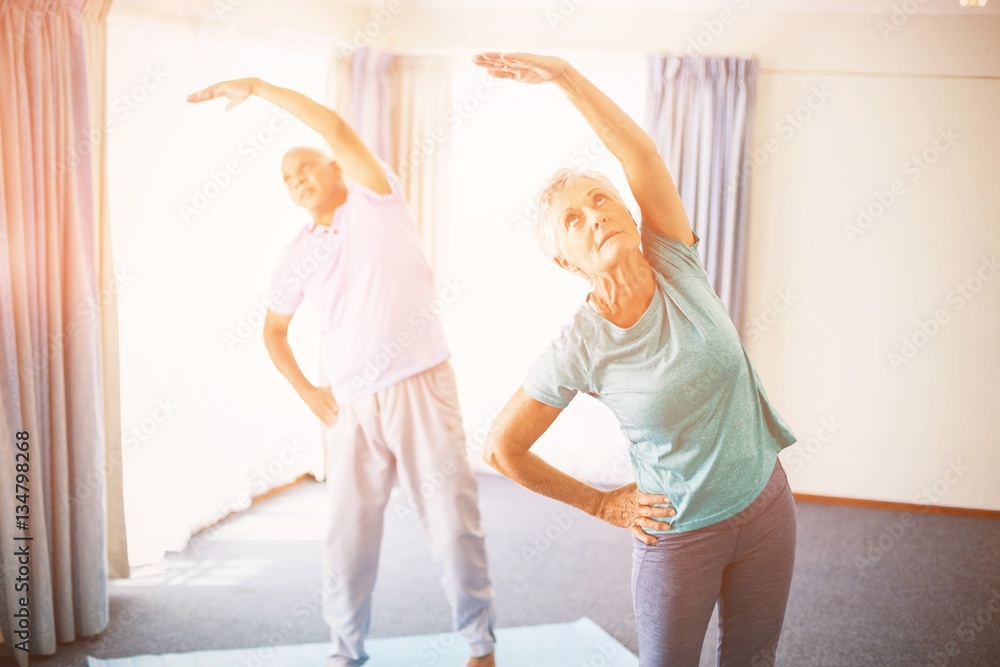 Seniors doing stretching