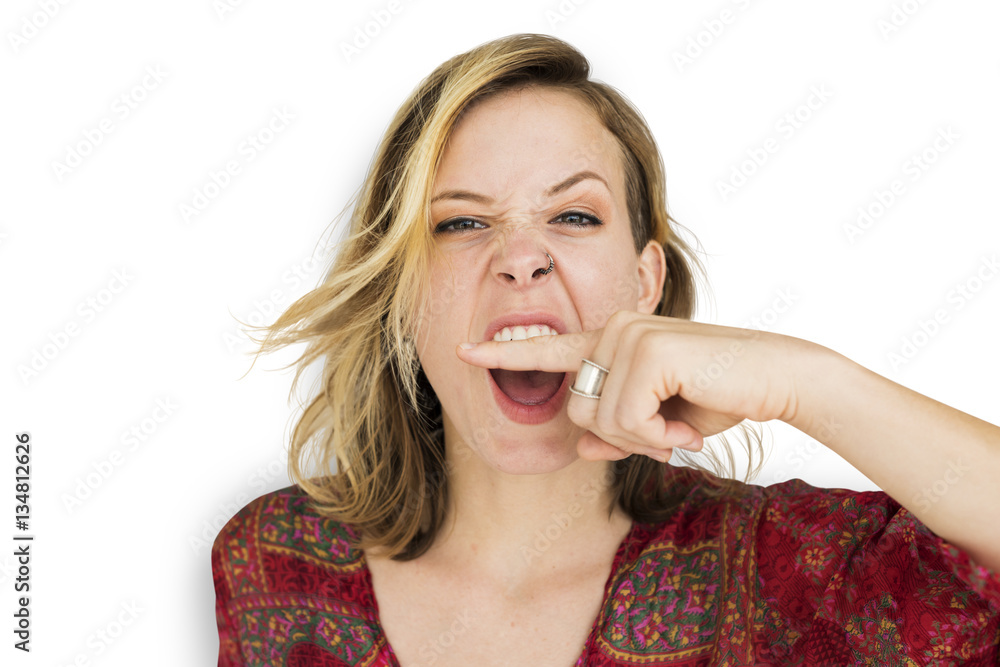 Woman Scream Shouting Furious Portrait Concept