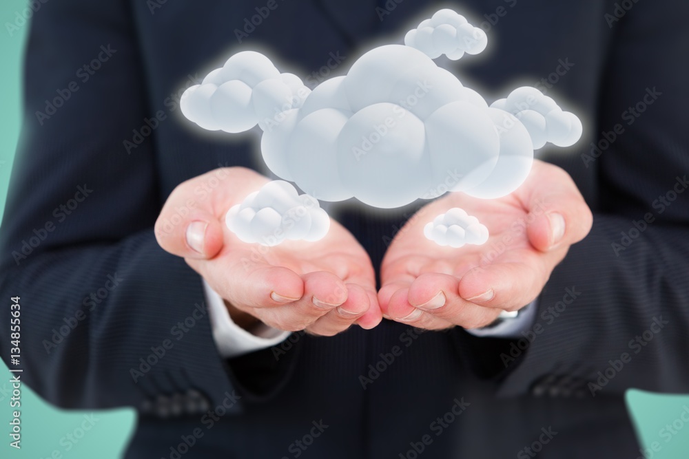 Composite image of close up of hand of a businessman 3d