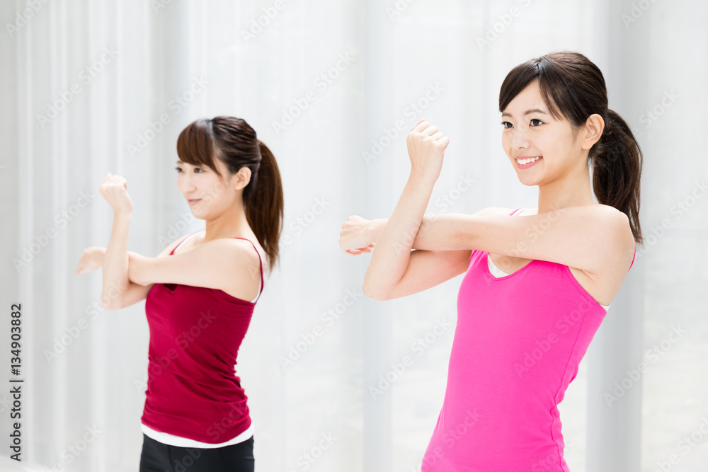 attractive asian women exercising