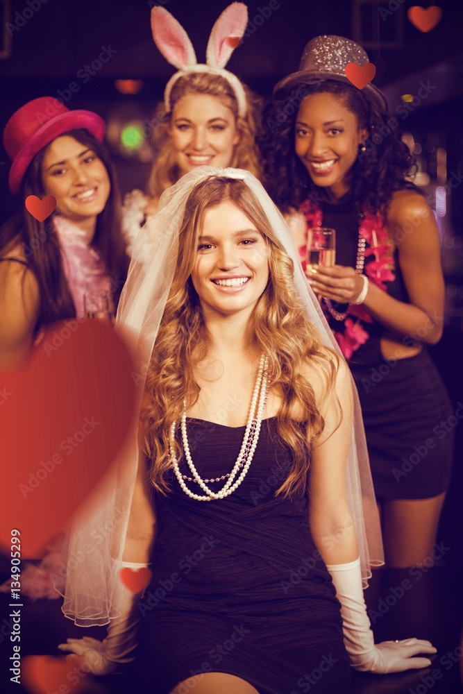 Composite image of friends celebrating bachelorette party