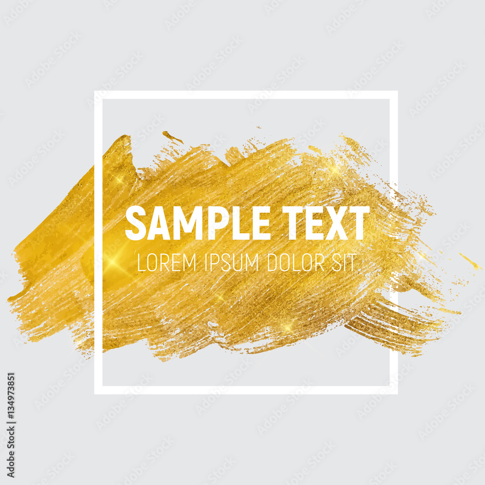 Gold Paint Glittering Textured Art Illustration. Vector Illustra