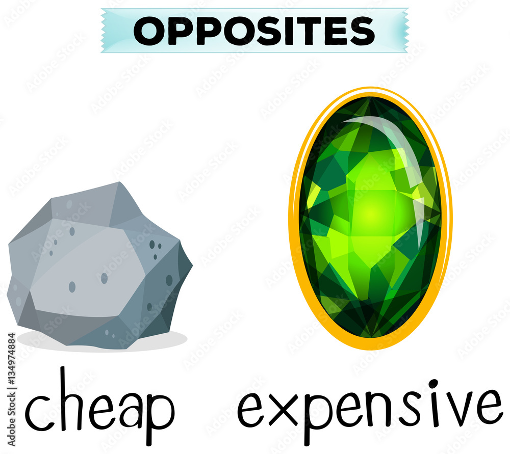 Opposite words for cheap and expensive