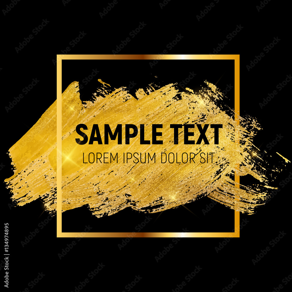 Gold Paint Glittering Textured Art Illustration. Vector