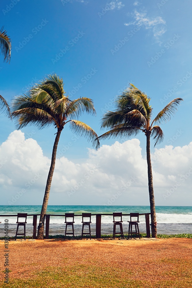 Sunny day in beach bar