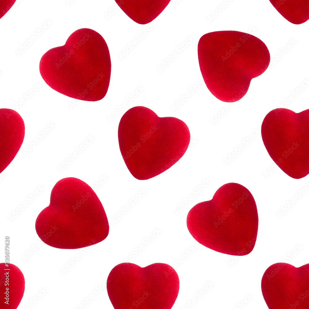 Red heart seamless pattern, valentines day concept