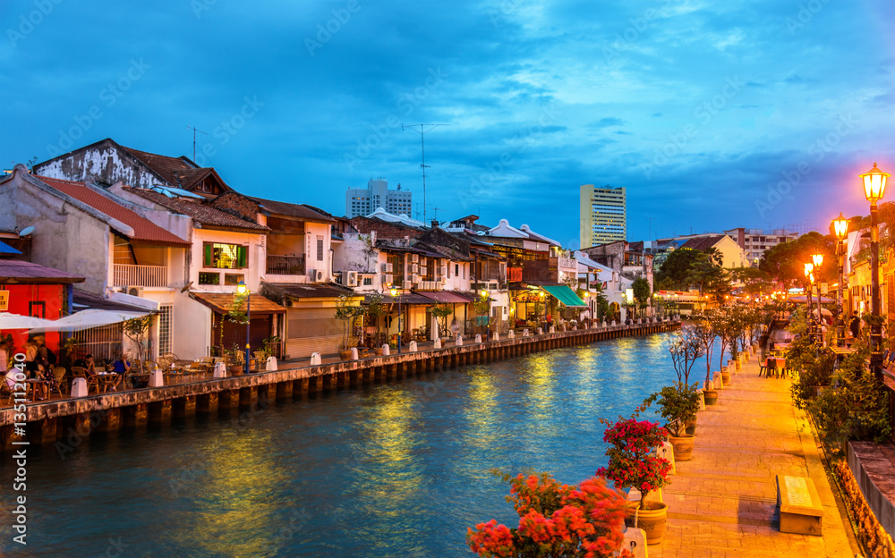 The old town of Malacca, a UNESCO World Heritage Site in Malaysia