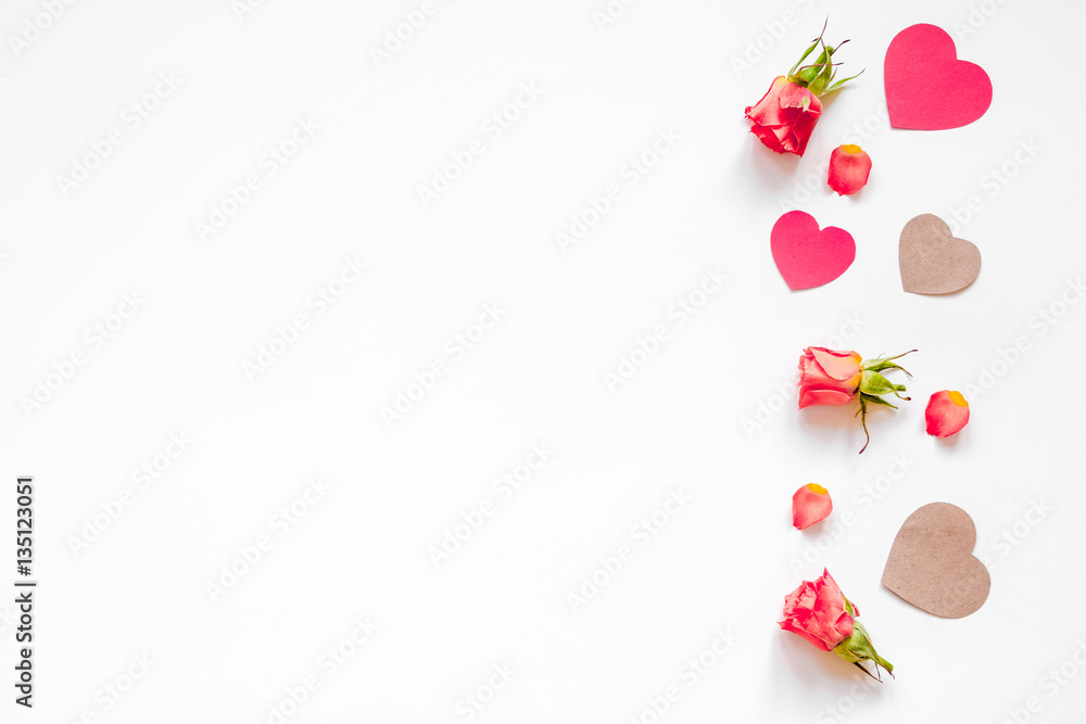 concept of Valentines Day with heart background mock up