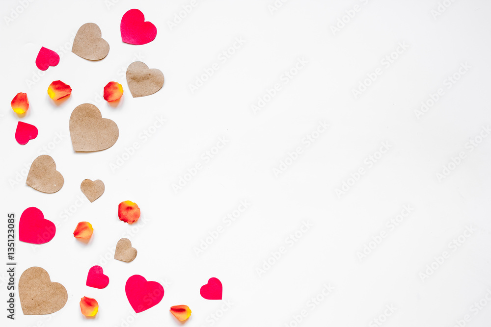 concept of Valentines Day with heart background mock up