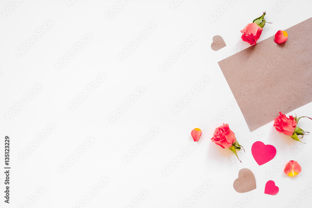 concept of Valentines Day with heart background mock up