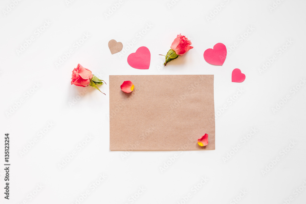 concept of Valentines Day with heart background mock up