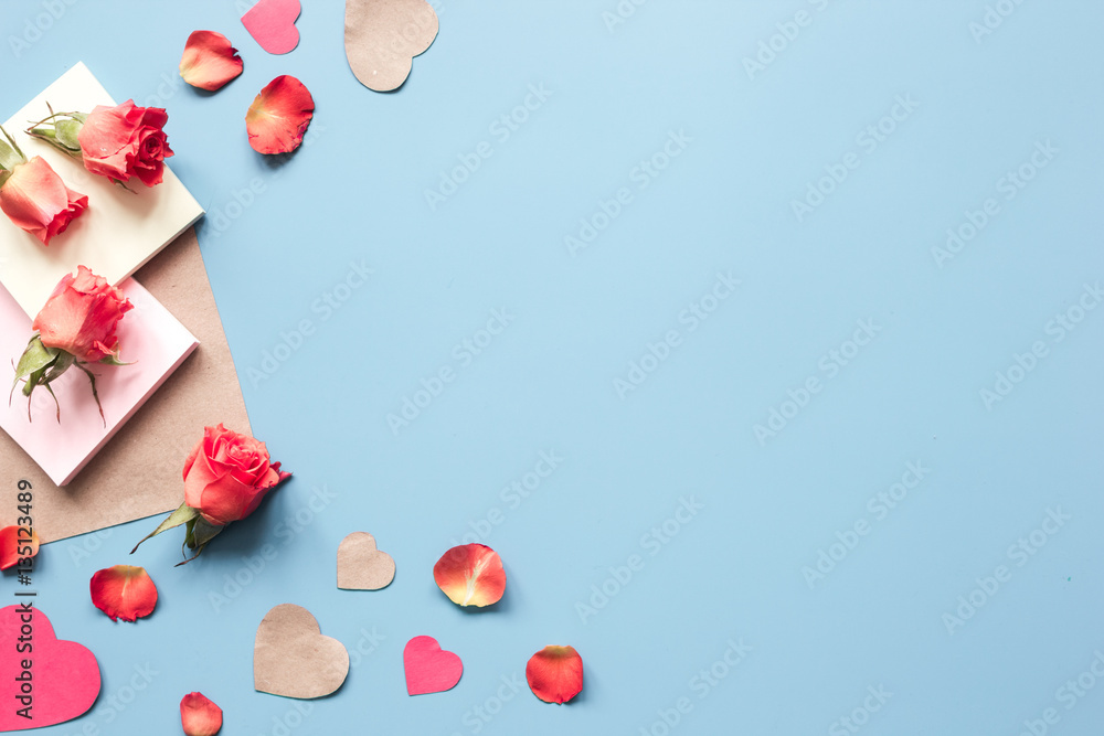 concept of Valentines Day with heart background mock up