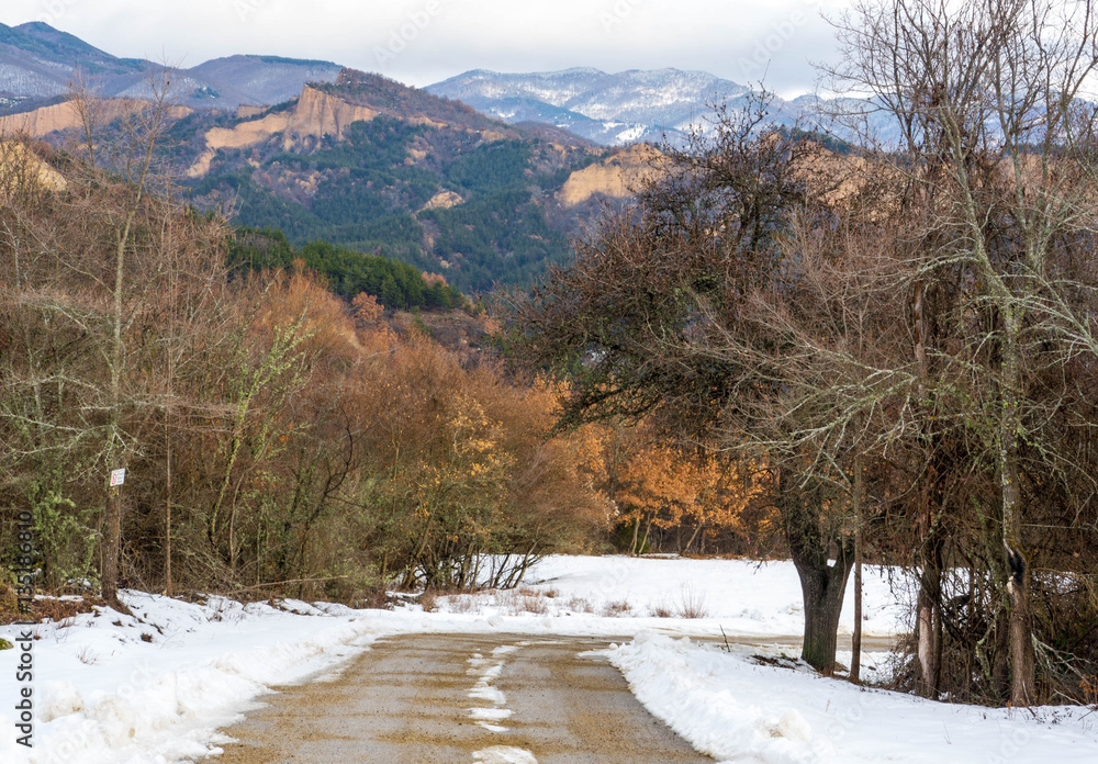 Melnik, Bulgaria, Winter 2017. Its a town in southwestern Bulgaria. The town is an architectural re