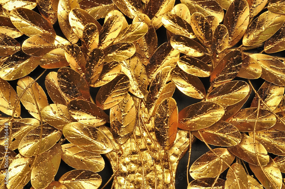 Golden leaf luxury background for decoration.