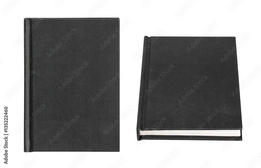 Black book cover isolated on white background