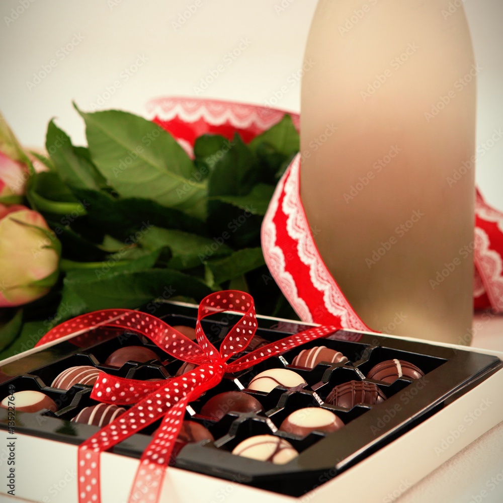 Chocolates and roses