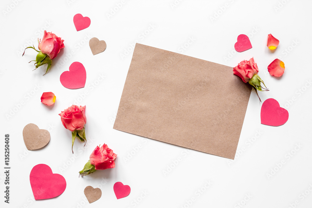 concept of Valentines Day with heart background mock up