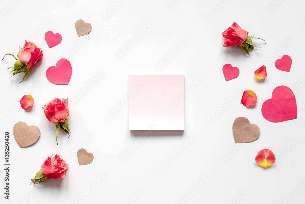 concept of Valentines Day with heart background mock up