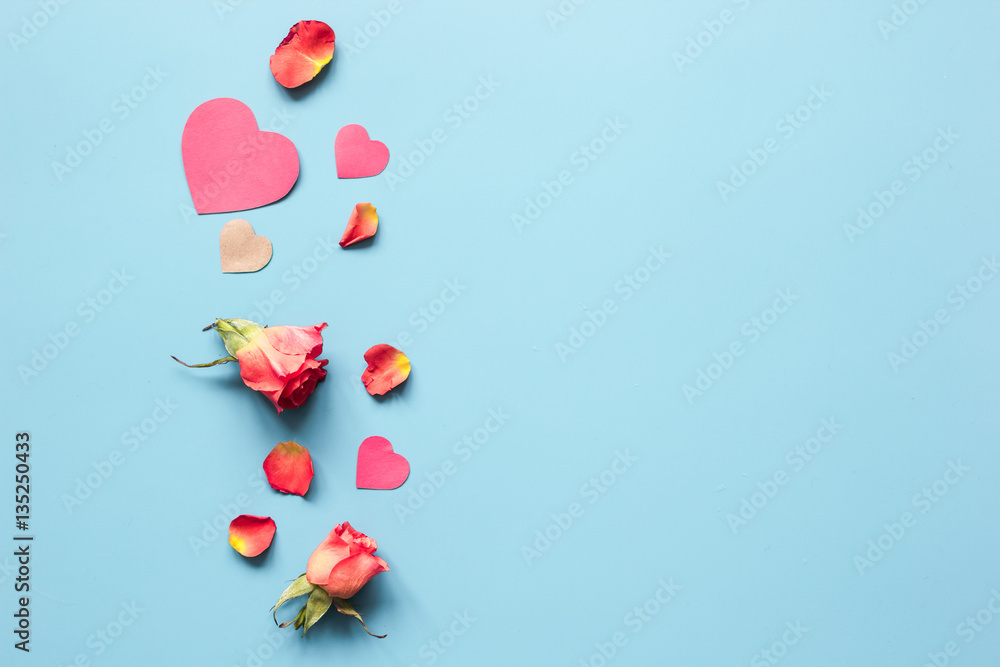 concept of Valentines Day with heart background mock up