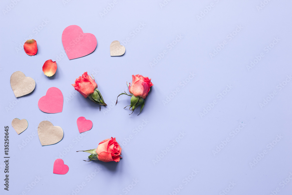 concept of Valentines Day with heart background mock up